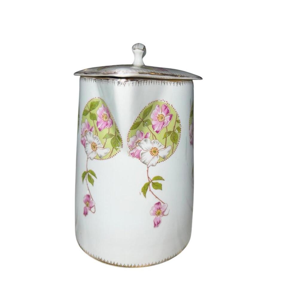 VTG Edwin M. Knowles Semi-vitreous China Chocolate Pot With Lid Made‎ In USA - Picture 5 of 15